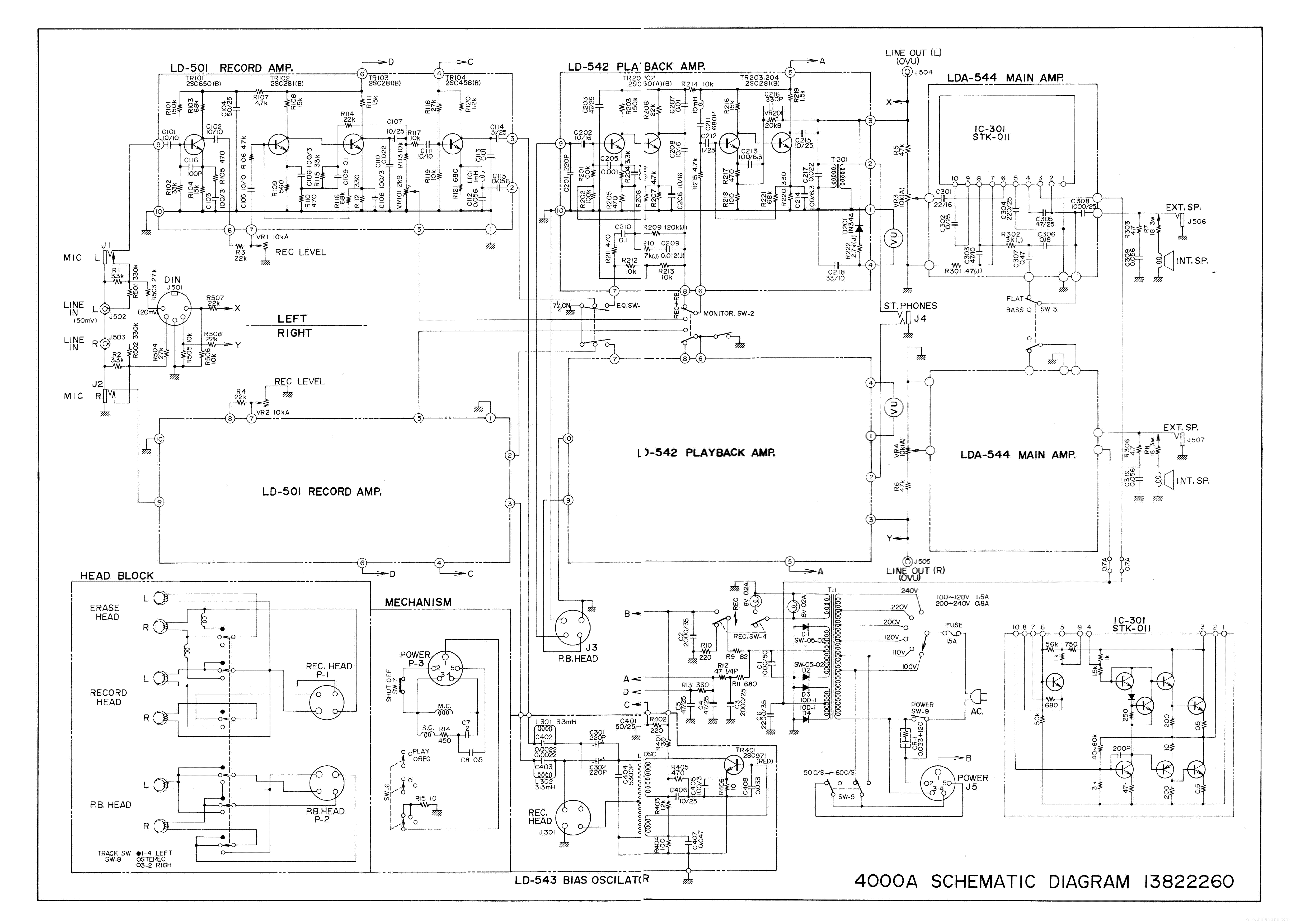 Diagrama esquemático AKAI AM-A3 Servicio De Reparación Manual Original 
