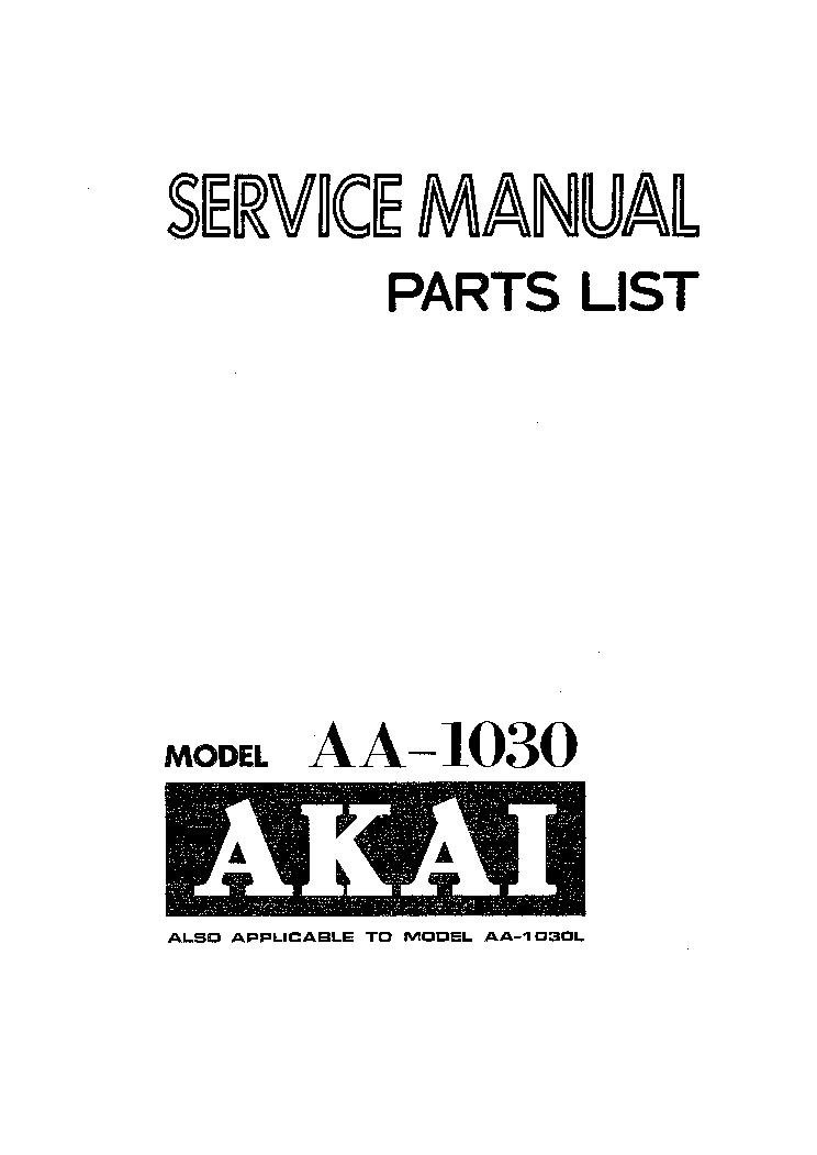 AKAI AA-1030 SM service manual (1st page)