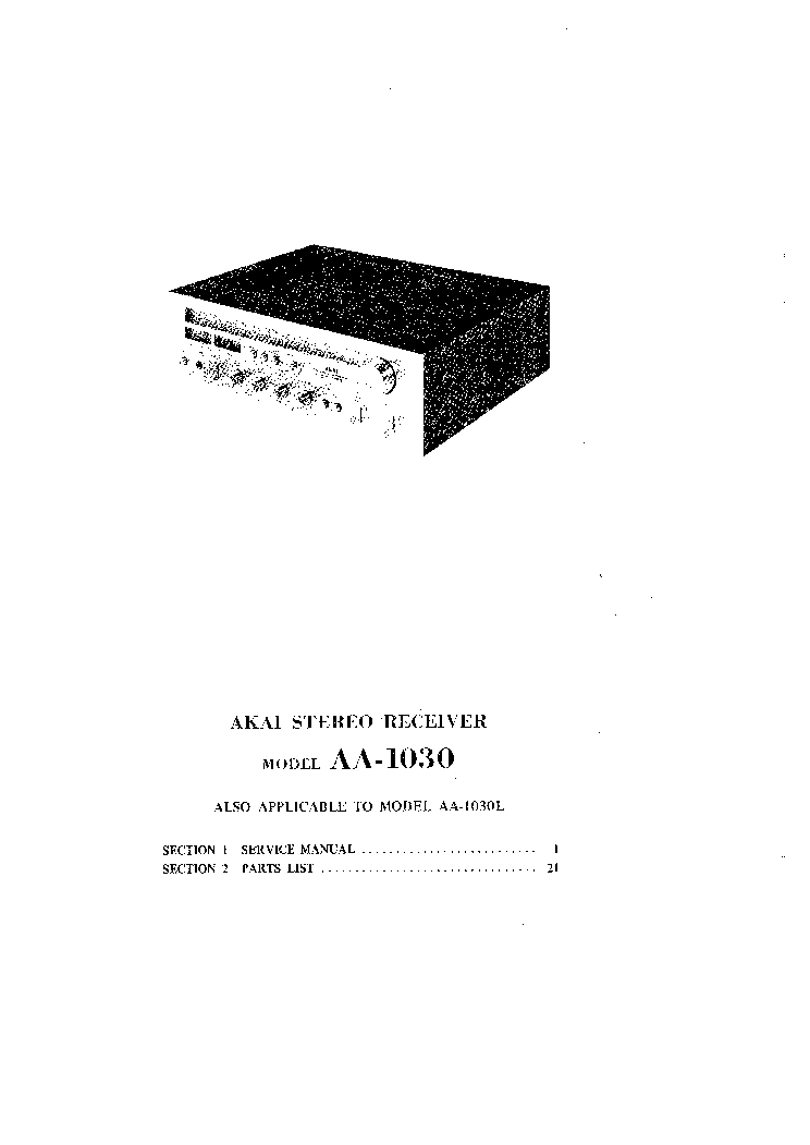 AKAI AA-1030 SM service manual (2nd page)