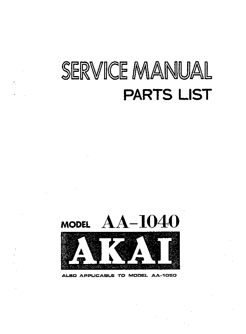 AKAI AA-1040 1050 SM service manual (1st page)