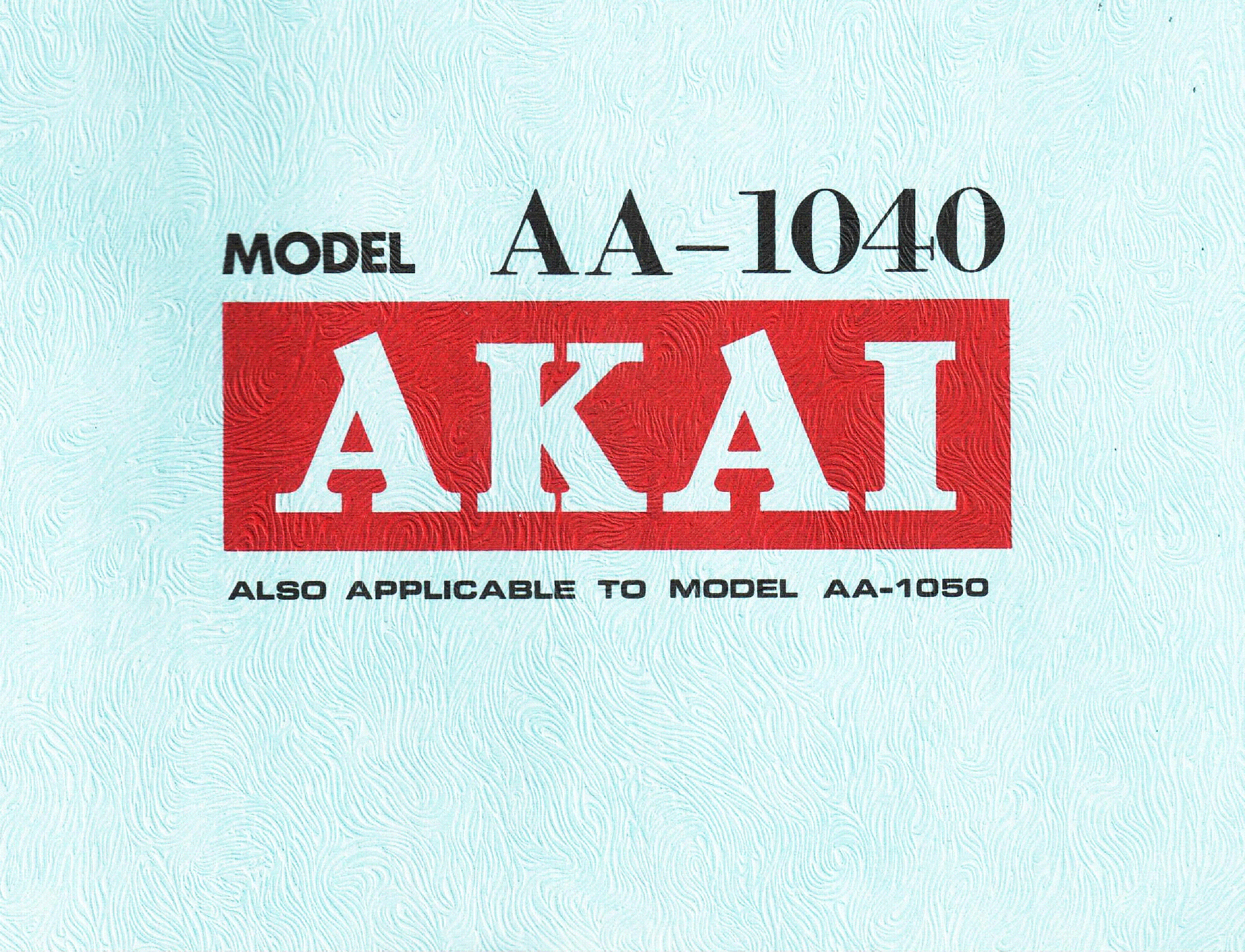 Akai Service Manual Instructions for Akai AA-1040 