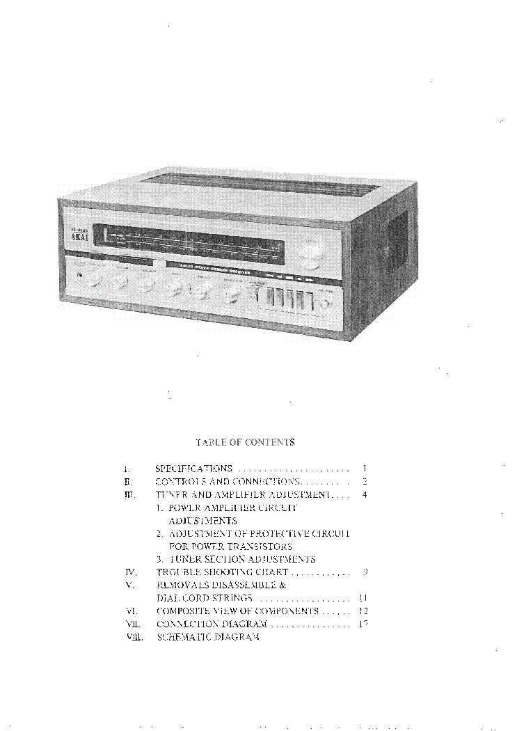 AKAI AA-8000 service manual (2nd page)