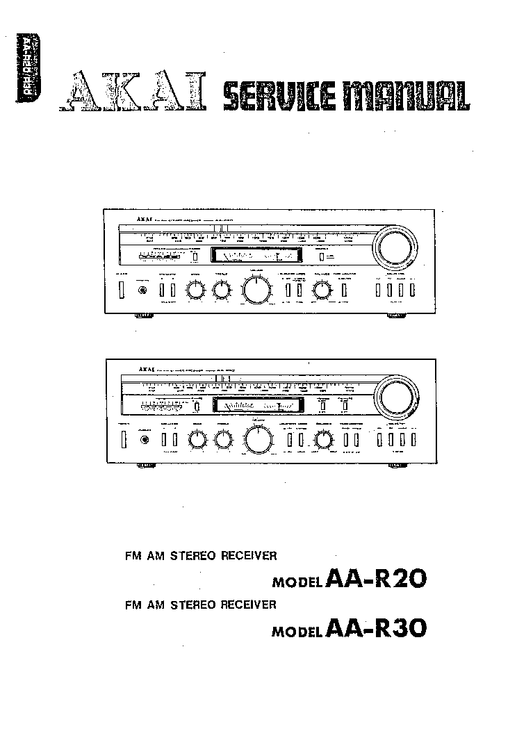 Original * Akai AA-R21 receptor AA-R31 Manual de servicio 