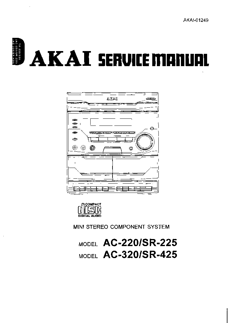 ORIGINALI service manual AKAI ac-400 ac-405k sr-400 