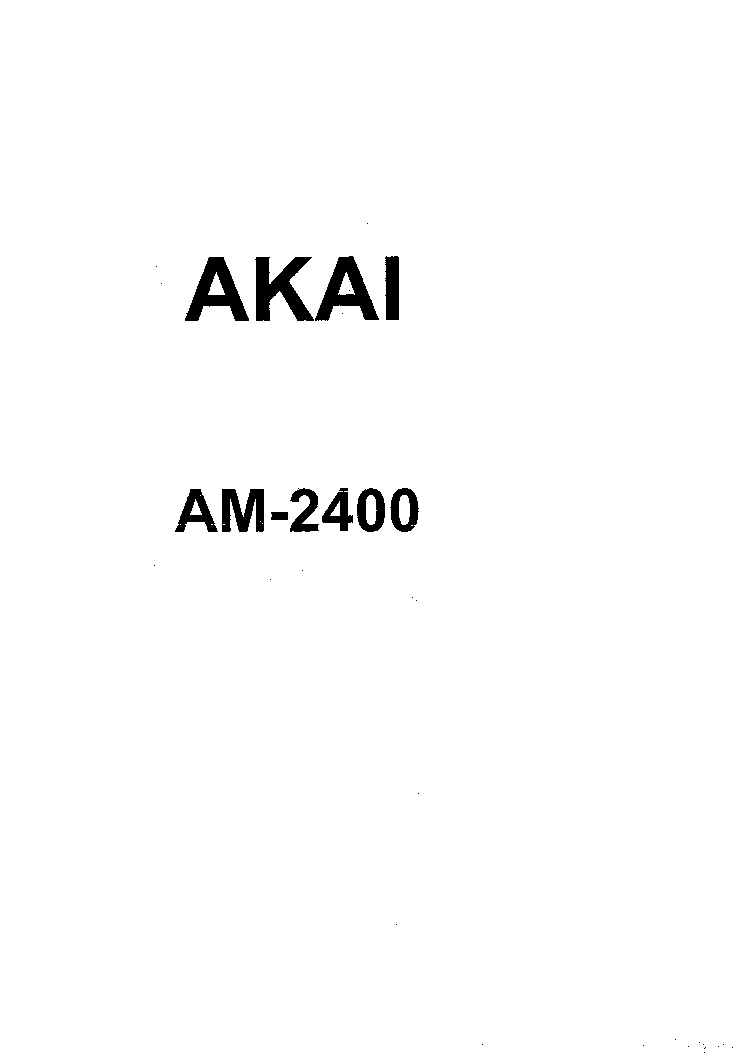 AKAI AM-2400 SCH 2 service manual (1st page)