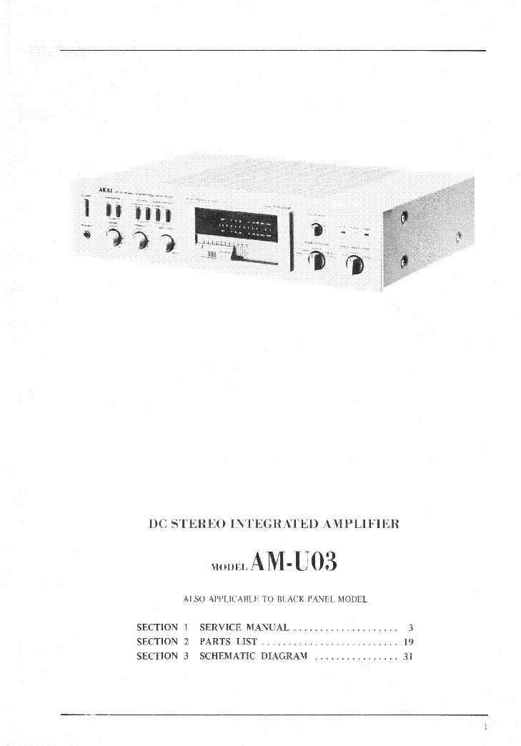 Akai AM-U03 Amplificador Manual de servicio preliminar Original * 