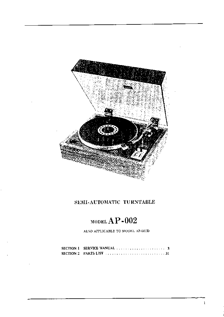AKAI AP-002 TURNTABLE service manual (2nd page)