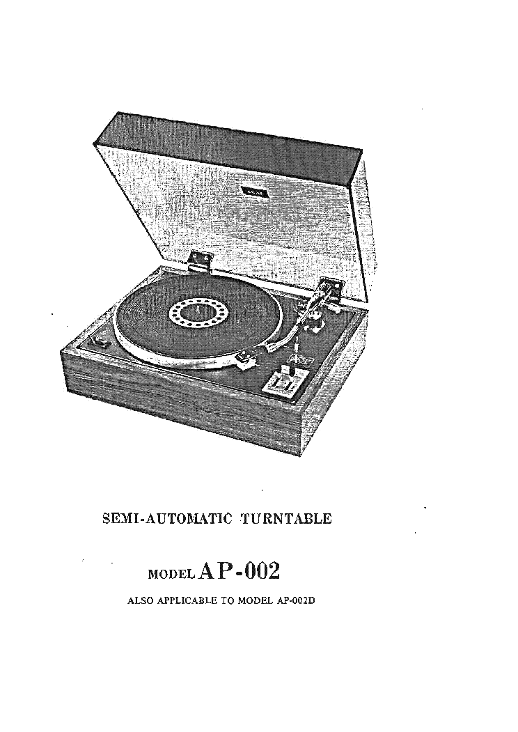 AKAI AP-002D TURNTABLE service manual (2nd page)