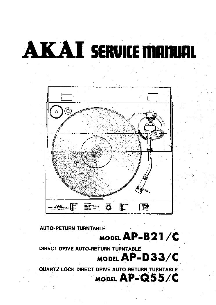 ORIGINALI service manual AKAI ap-b21/c ap-d33/c ap-q55c 