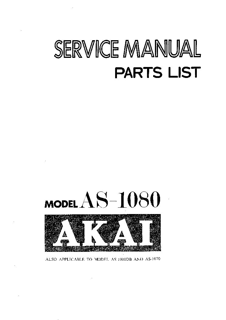 AKAI AS-1070 1080 service manual (1st page)