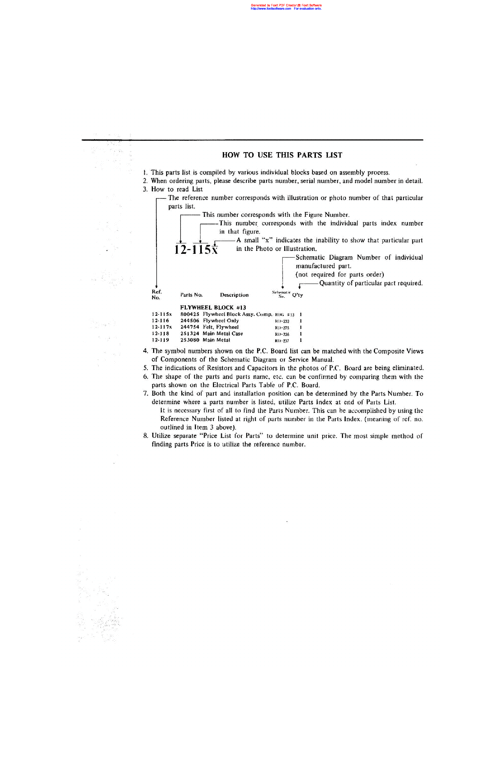 AKAI CS-33D PARTS-LIST service manual (2nd page)