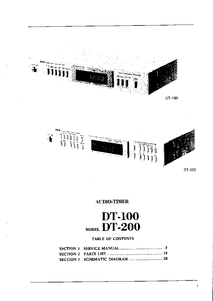 AKAI DT100 DT200 service manual (2nd page)