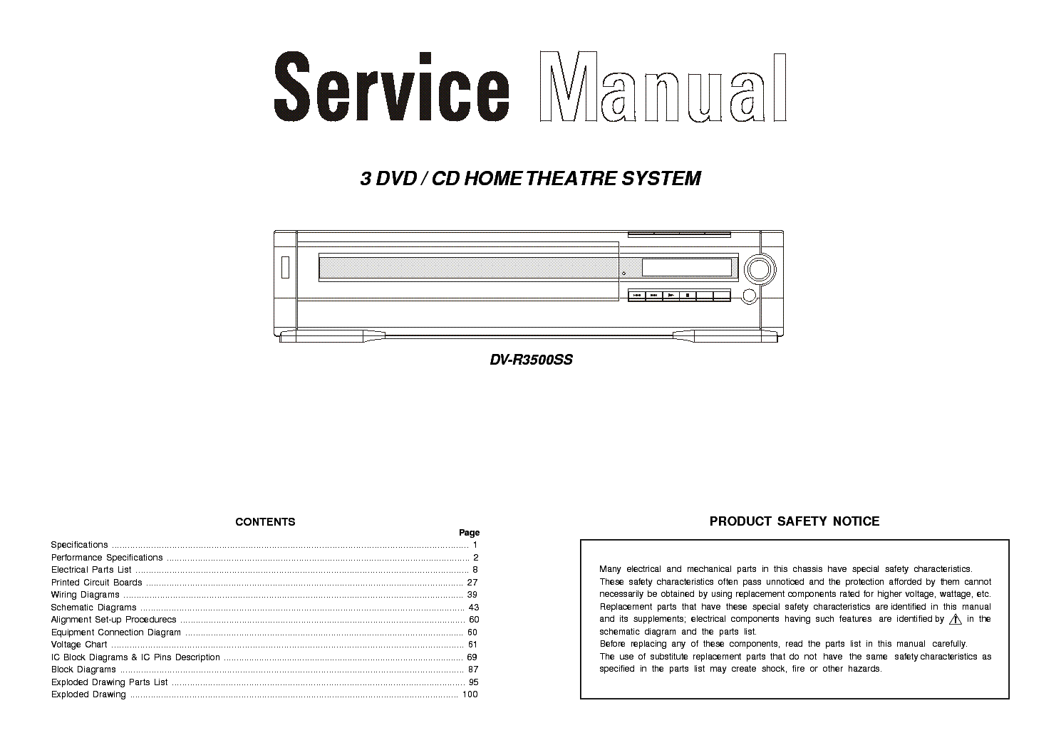 AKAI DV-R3500SS service manual (2nd page)