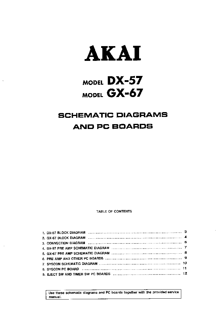AKAI DX-57 GX-67 SCH service manual (1st page)