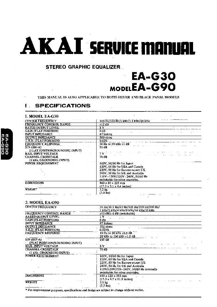 AKAI EA-G30 G90 service manual (1st page)
