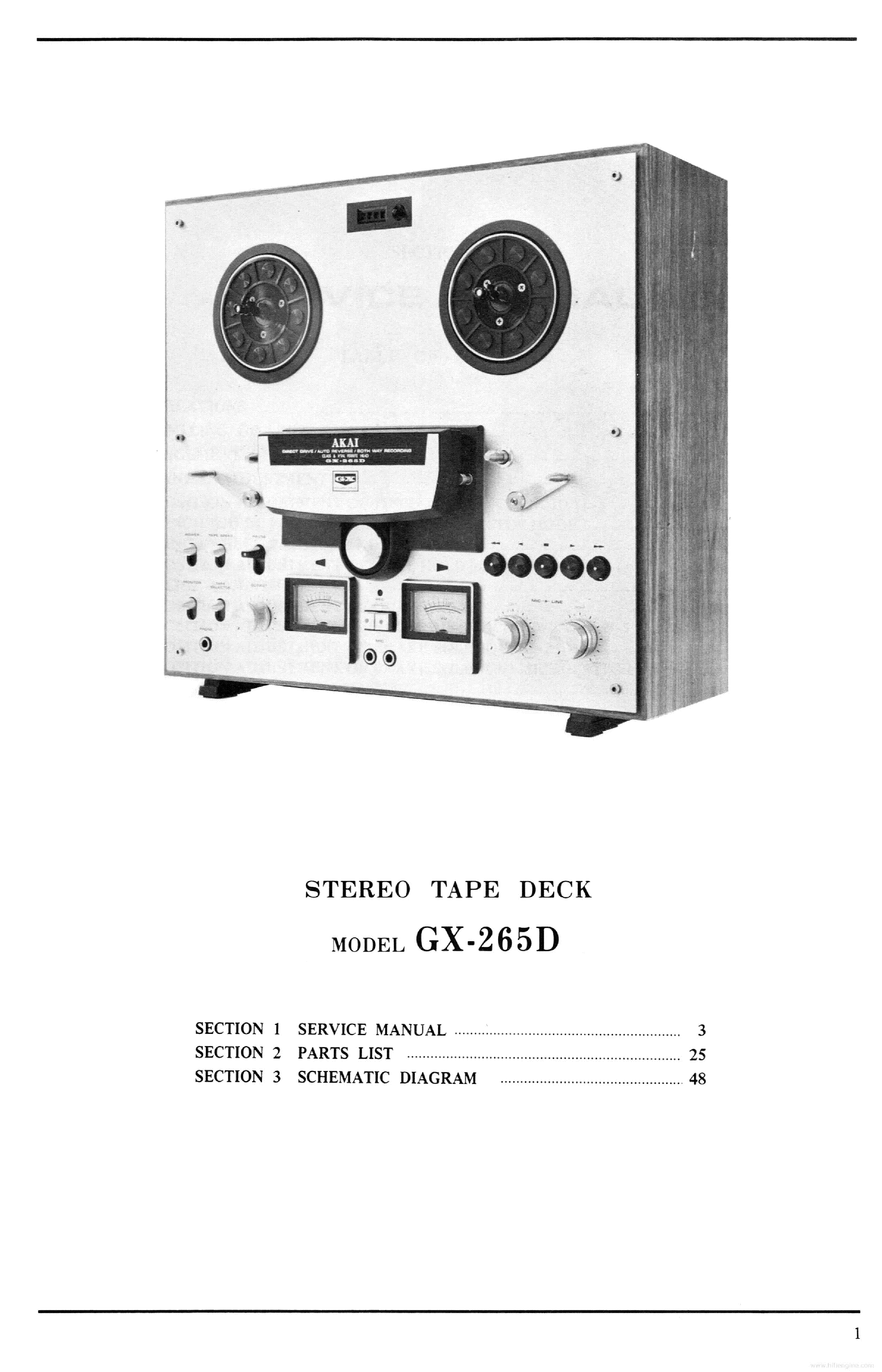 AKAI GX-265D COLOR EN B SM service manual (2nd page)