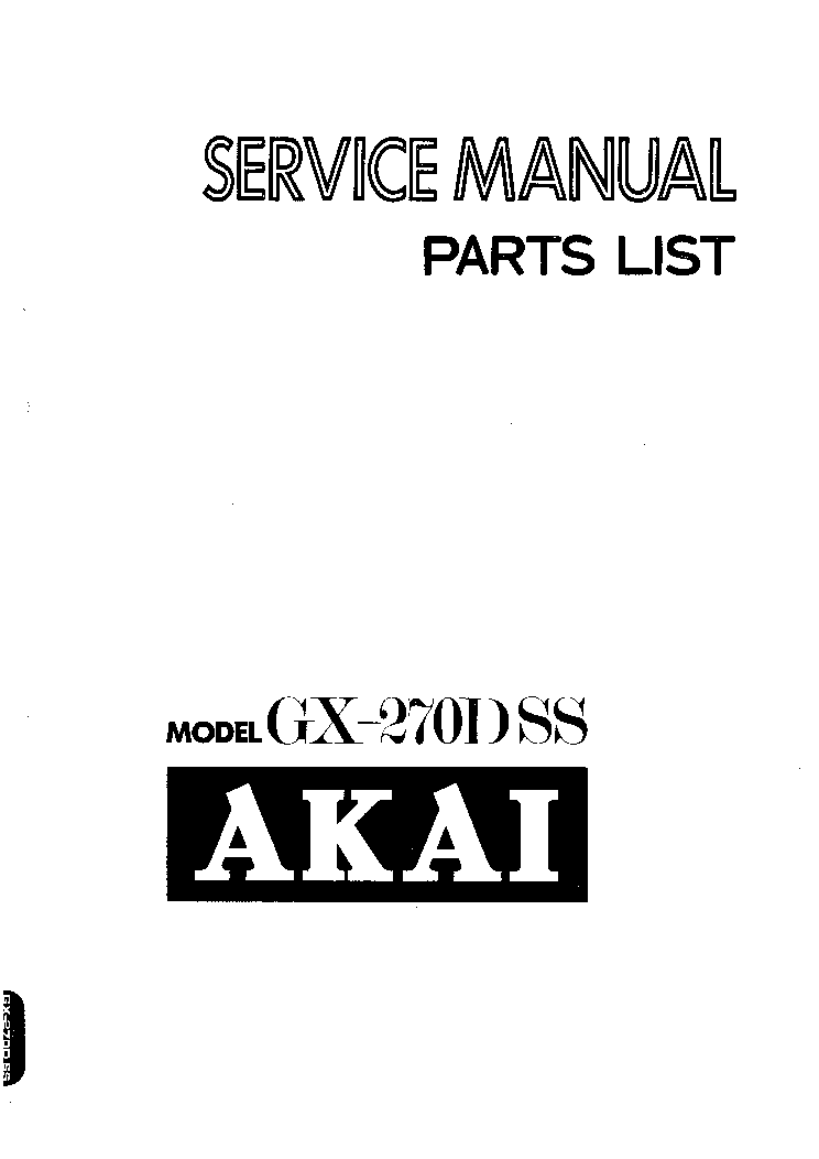 AKAI GX-270DSS SM service manual (1st page)