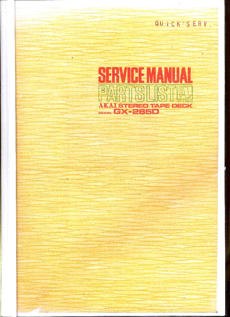 AKAI GX-285D FULL SERVICE MANUAL service manual (1st page)