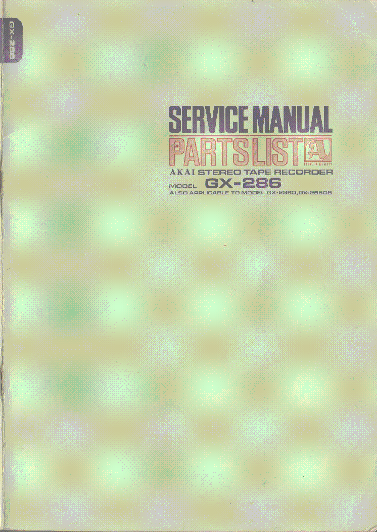 AKAI GX-286D DB SM2 service manual (1st page)