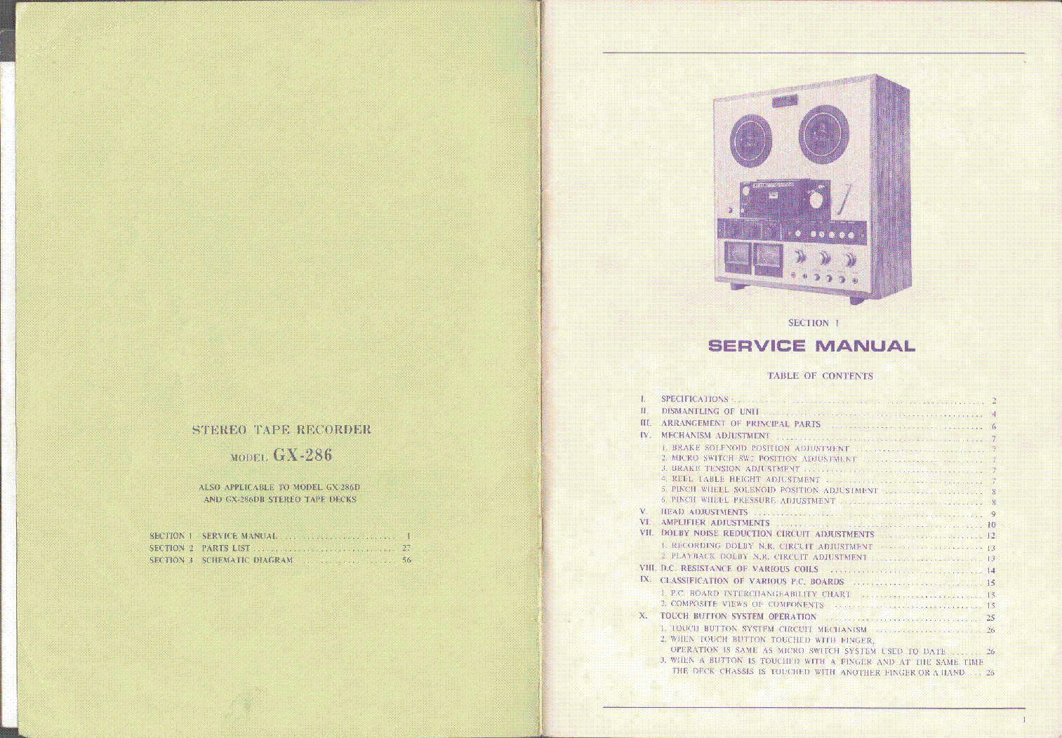 Akai Service Manual für GX 255 englisch komplett  Kopie 
