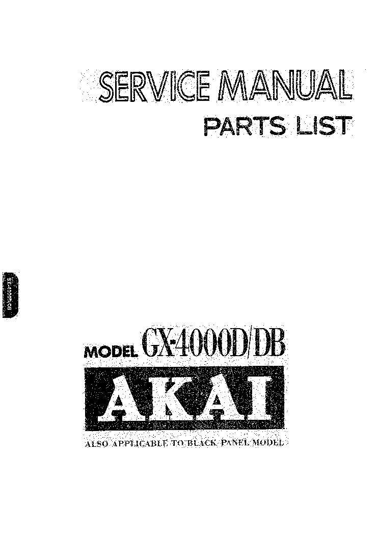 AKAI GX-4000D 4000DB PARTS SCH service manual (1st page)