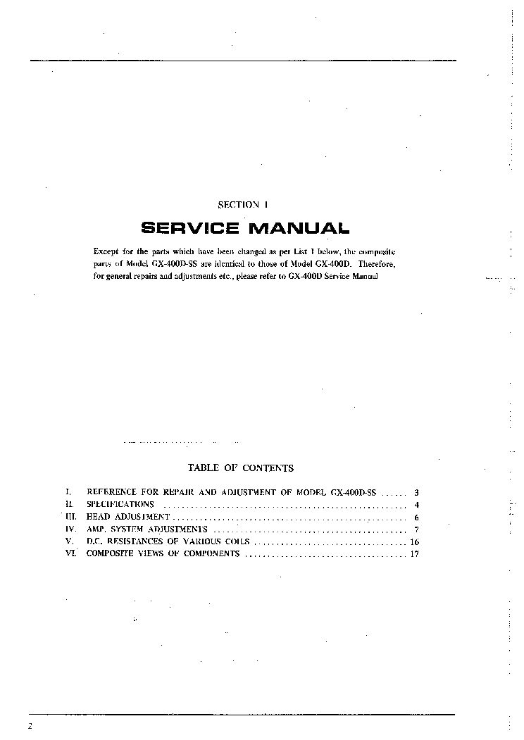 AKAI GX-400D SM service manual (2nd page)