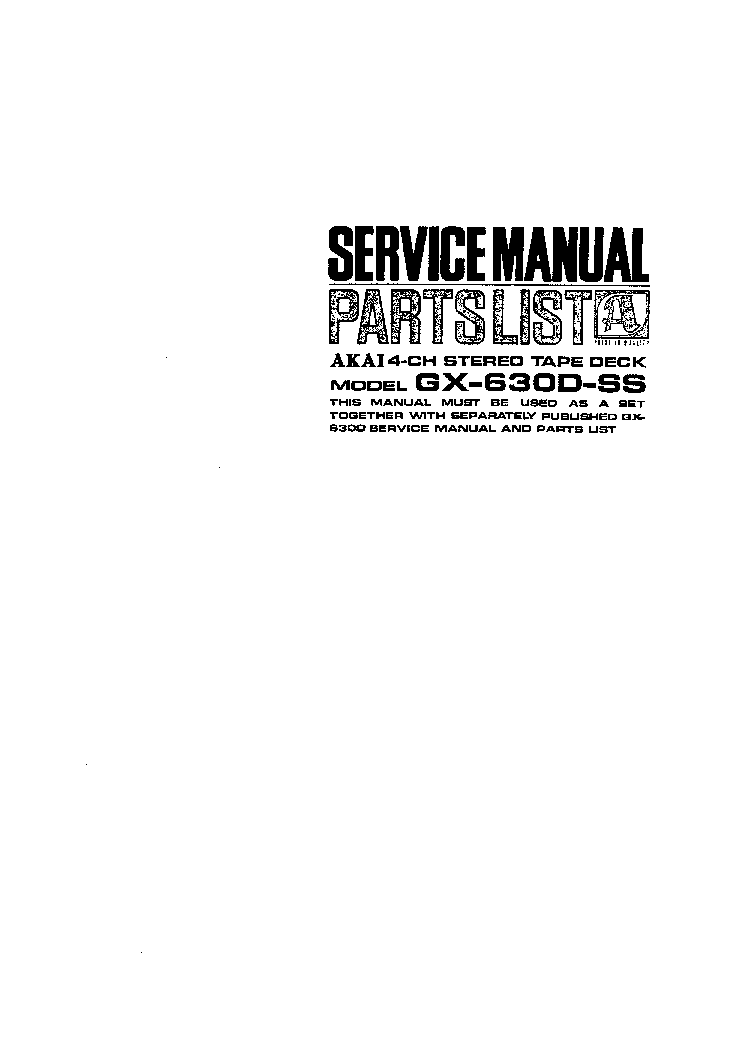 Service Manual-Anleitung für Akai GX-630D 