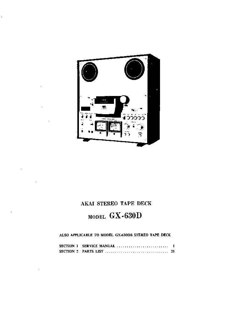 AKAI GX-630D 630DB PARTLIST service manual (2nd page)