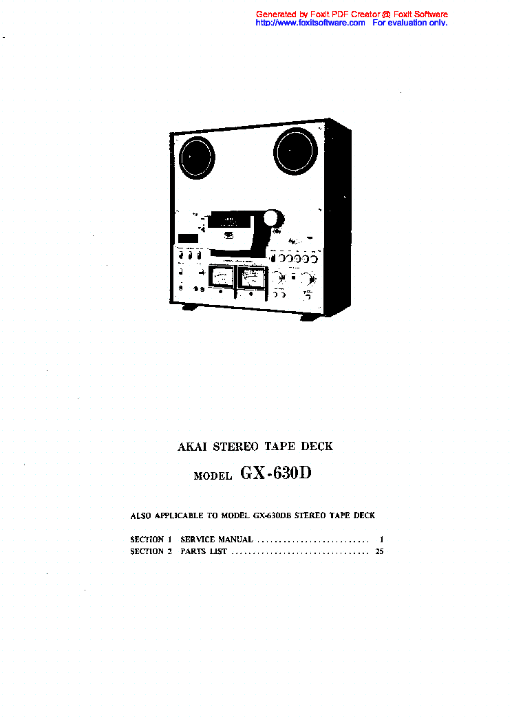 AKAI GX-630D SM service manual (1st page)