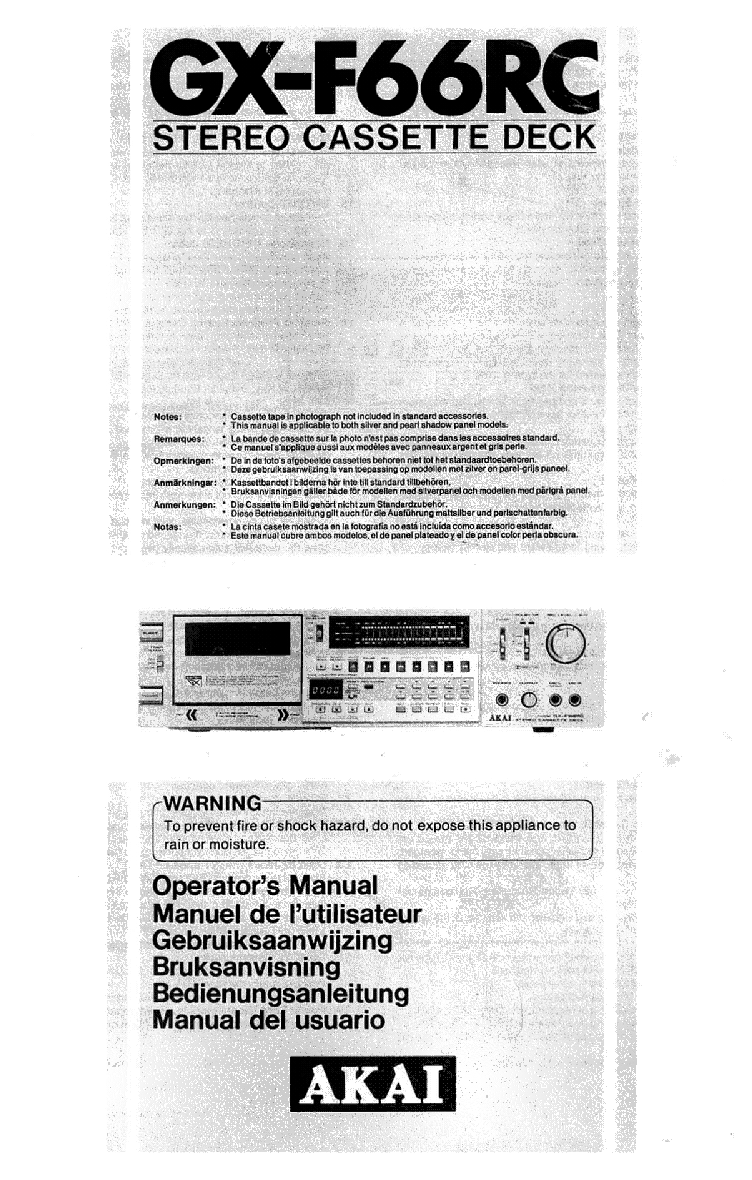 AKAI GX-F66RC SM NO-SCH service manual (2nd page)