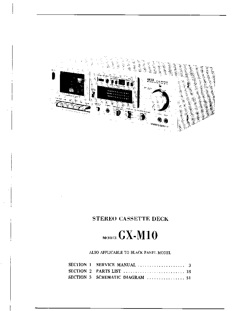 Original Service Manual esquema eléctrico Akai gx-m10 