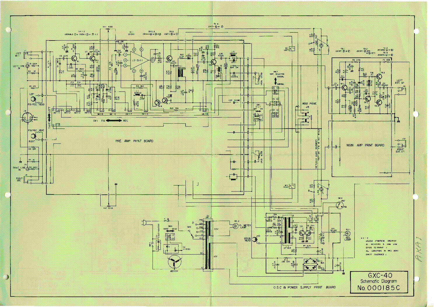 AKAI GXC-40 MAGNETOPHON SCH service manual (1st page)