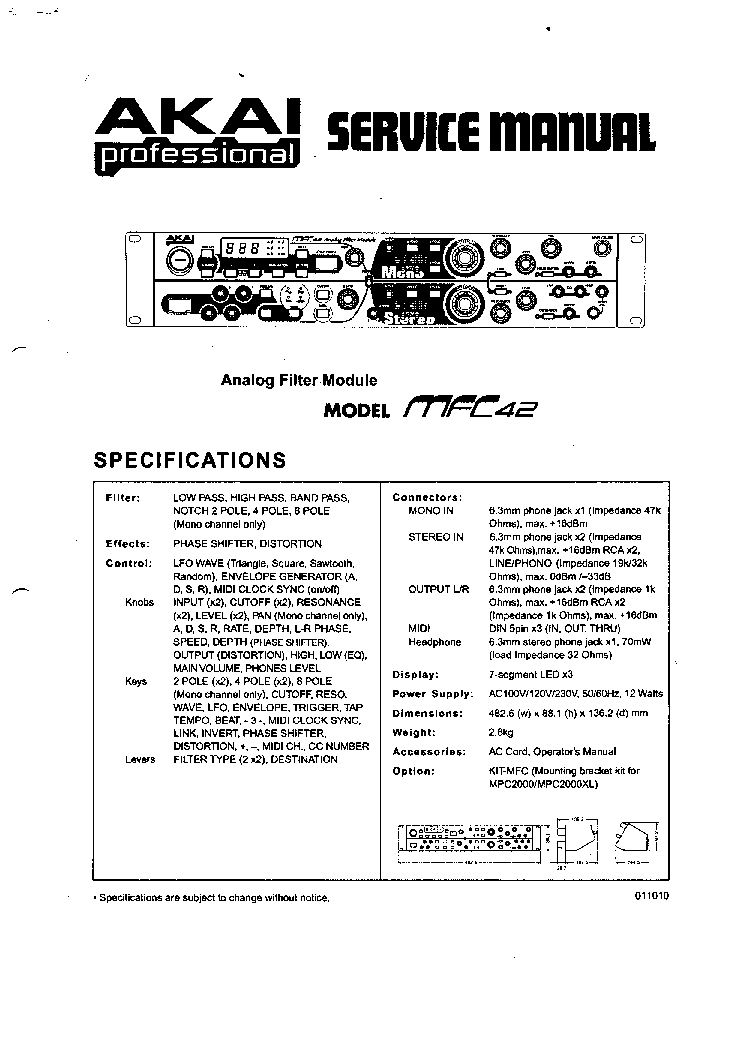 AKAI MFC-42 SM service manual (1st page)
