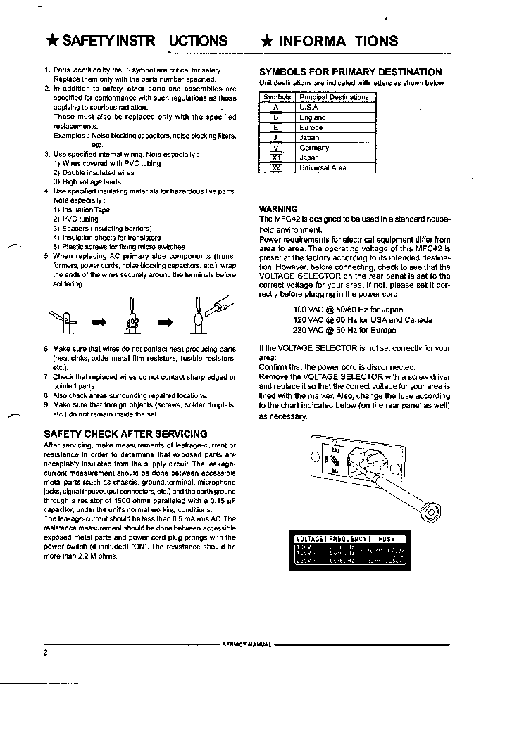 AKAI MFC-42 SM service manual (2nd page)