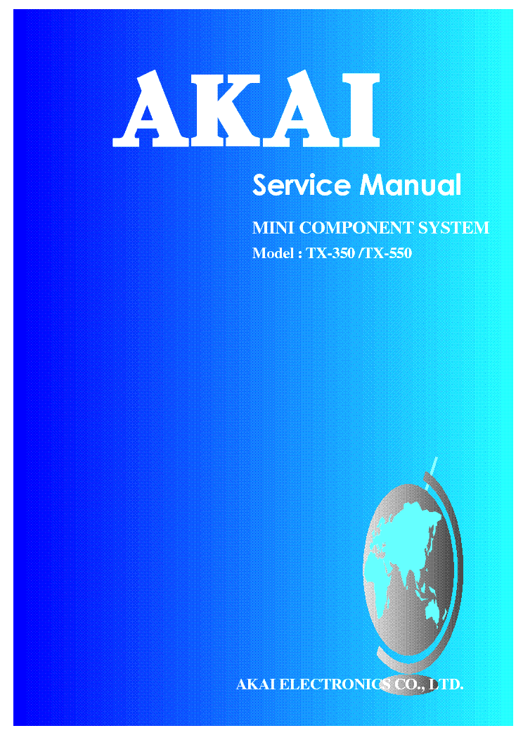 AKAI TX 350 550 SM service manual (1st page)