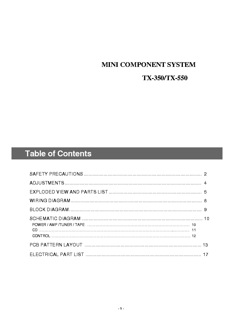 AKAI TX 350 550 SM service manual (2nd page)
