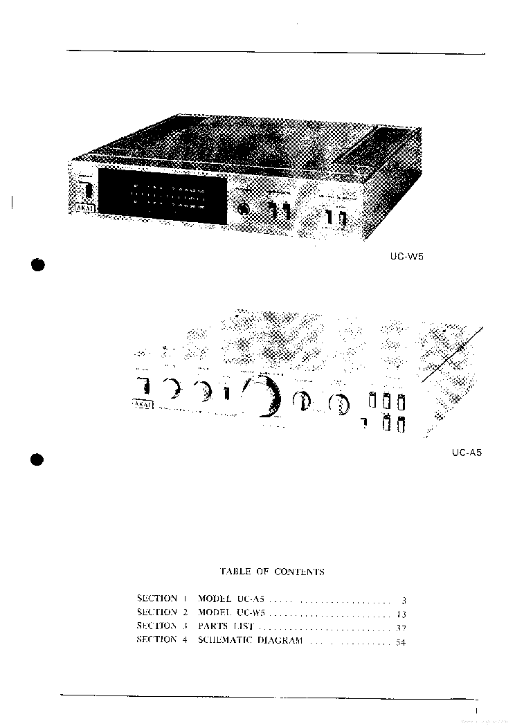 AKAI UC-W5 UC-A5 service manual (2nd page)