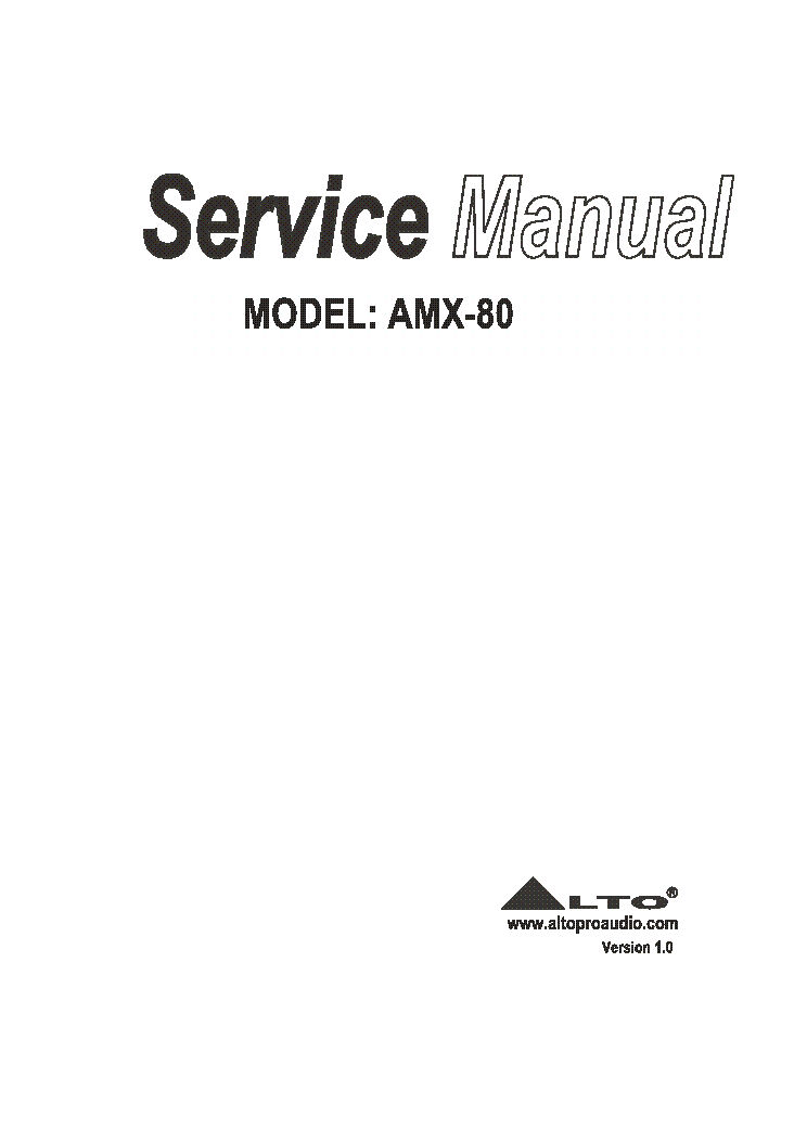 ALTO AMX-80 VER1.0 service manual (1st page)