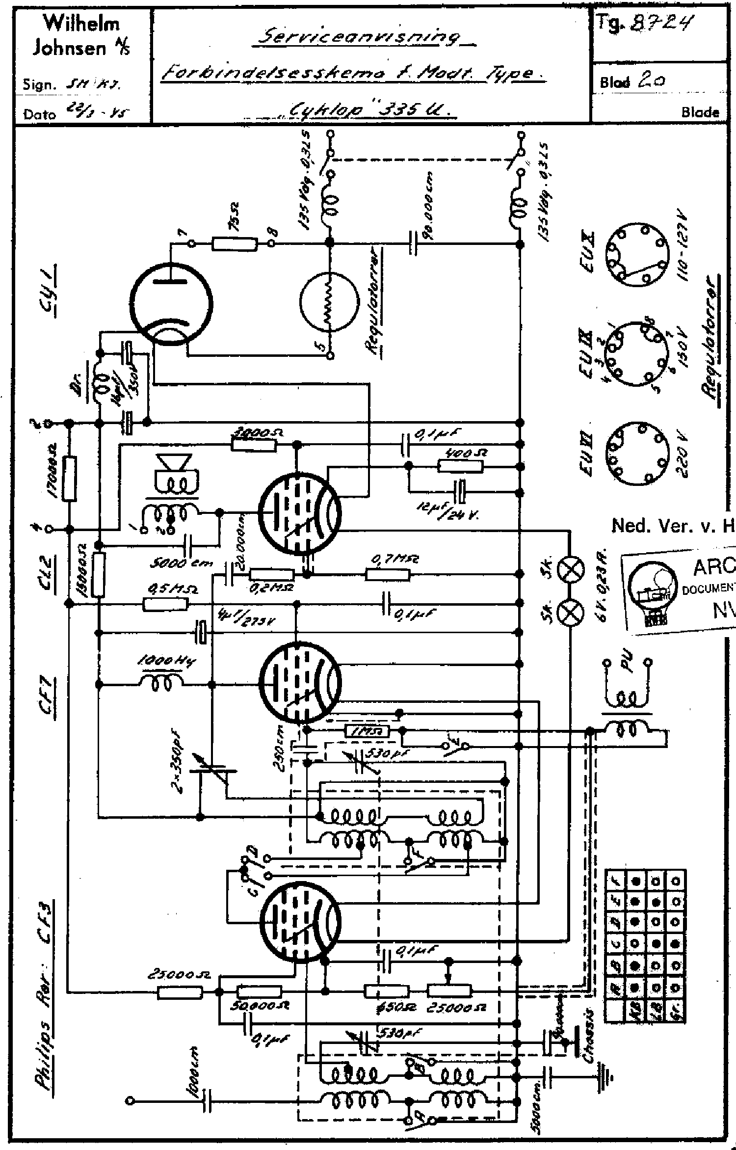 ALWAYS U335 CYKLOP RECEIVER 1945 SCH service manual