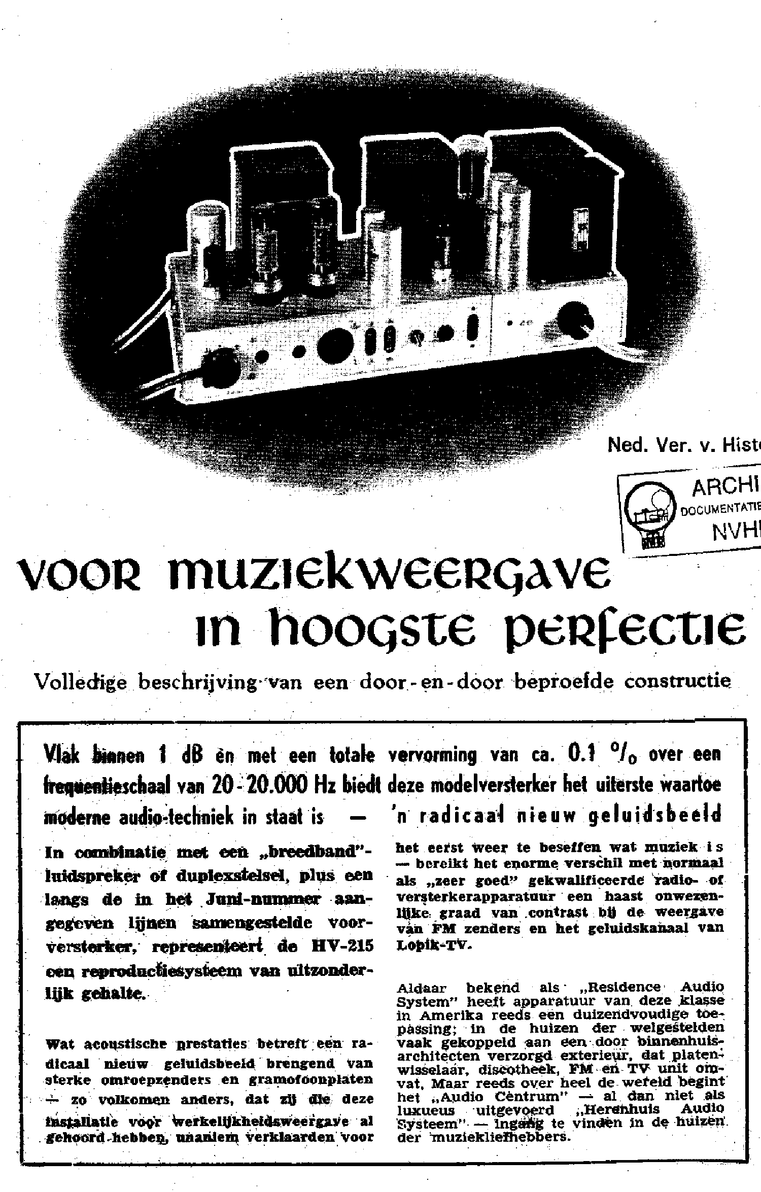 AMROH HV215 20KHZ,0,1-PERCENT AMPLIFIER 1952 SM service manual