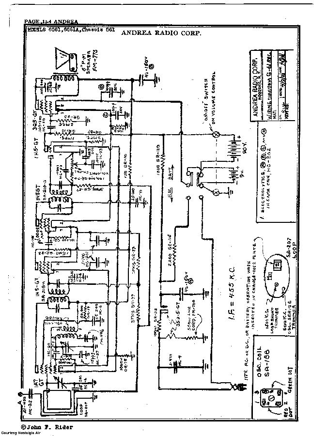 ANDREA RADIO 6G61 SCH Service Manual download, schematics, eeprom ...