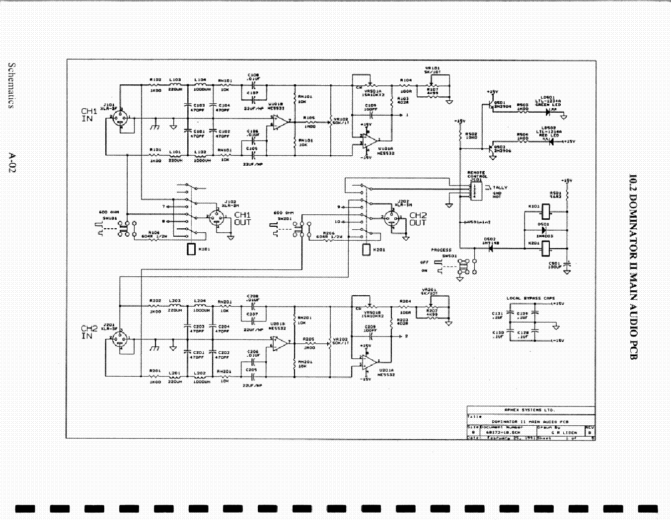 APHEX DOMINATOR II 2 SCH Service Manual download, schematics, eeprom,  repair info for electronics experts