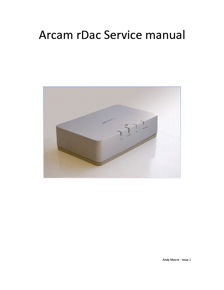 ARCAM RDAC ISSUE1 AUDIO service manual