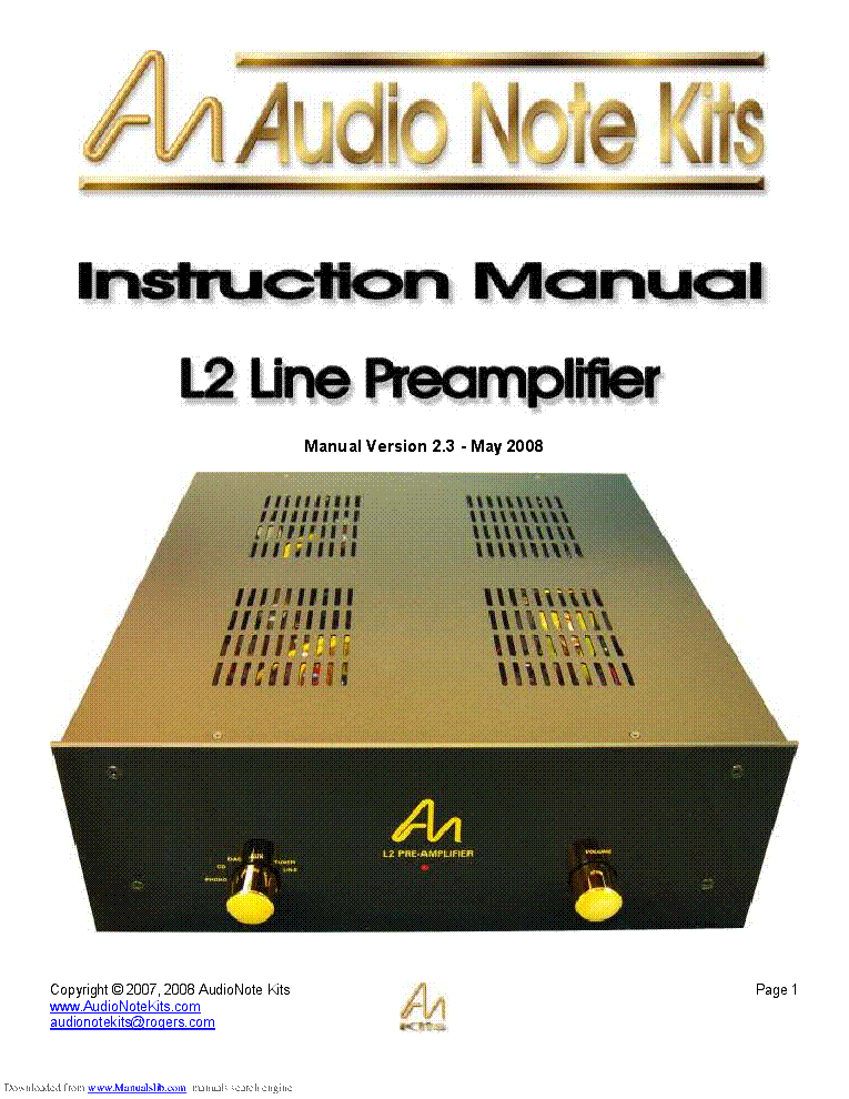 Audio Note L2 Line Preamplifier Sm Service Manual Download Schematics Eeprom Repair Info For Electronics Experts