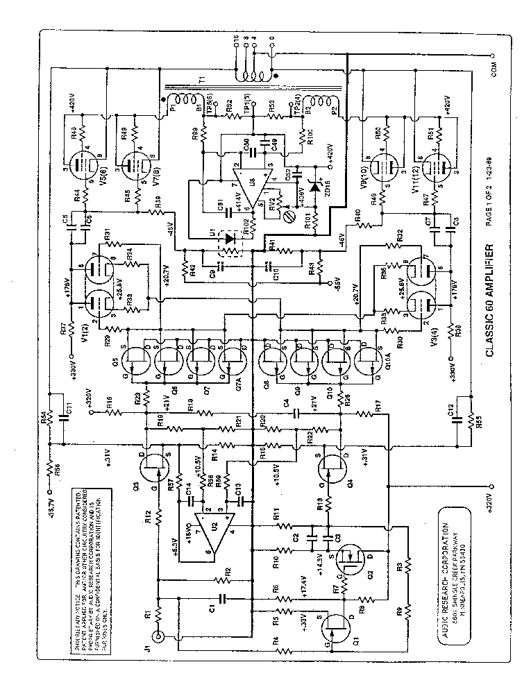 AUDIO-RESEARCH CL60 AMPLIFIER SM Service Manual download, schematics ...