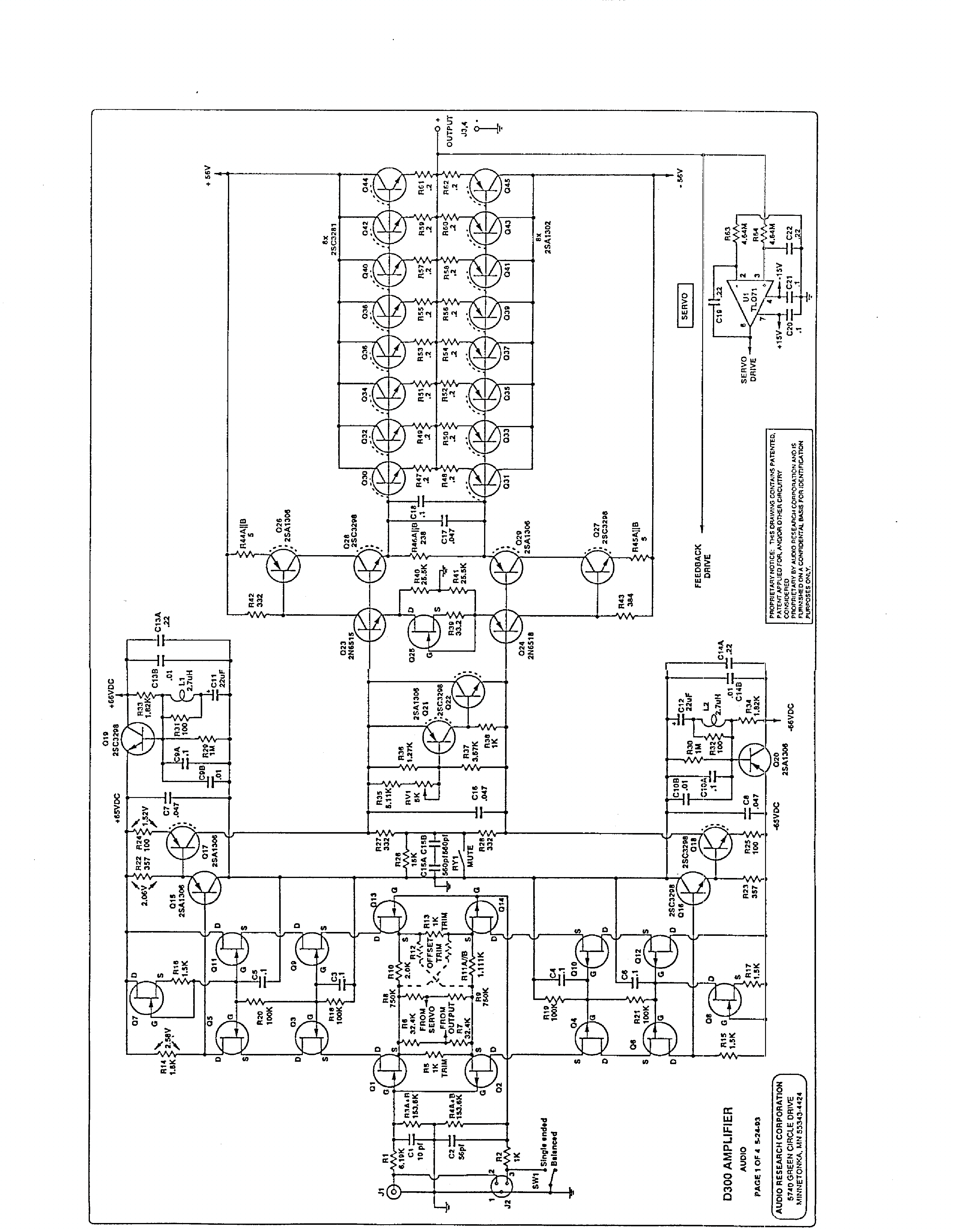 AUDIO-RESEARCH D300 AMPLIFIER Service Manual download, schematics