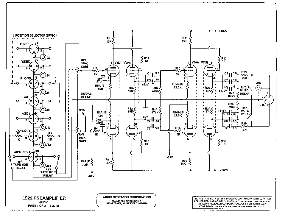 AUDIO-RESEARCH LS22 service manual