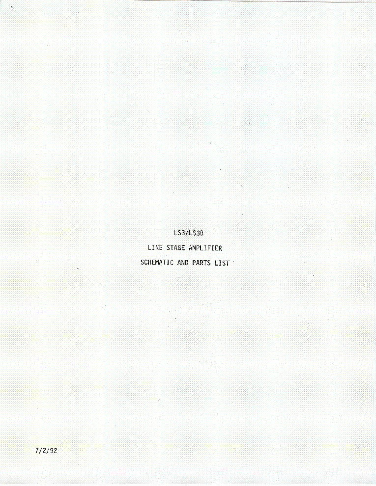 AUDIO-RESEARCH LS3 LS3B AMPLIFIER service manual