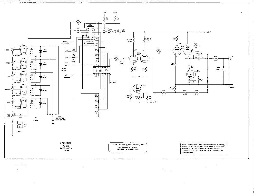 AUDIO-RESEARCH LS8MKII PREAMPLIFIER Service Manual download, schematics ...