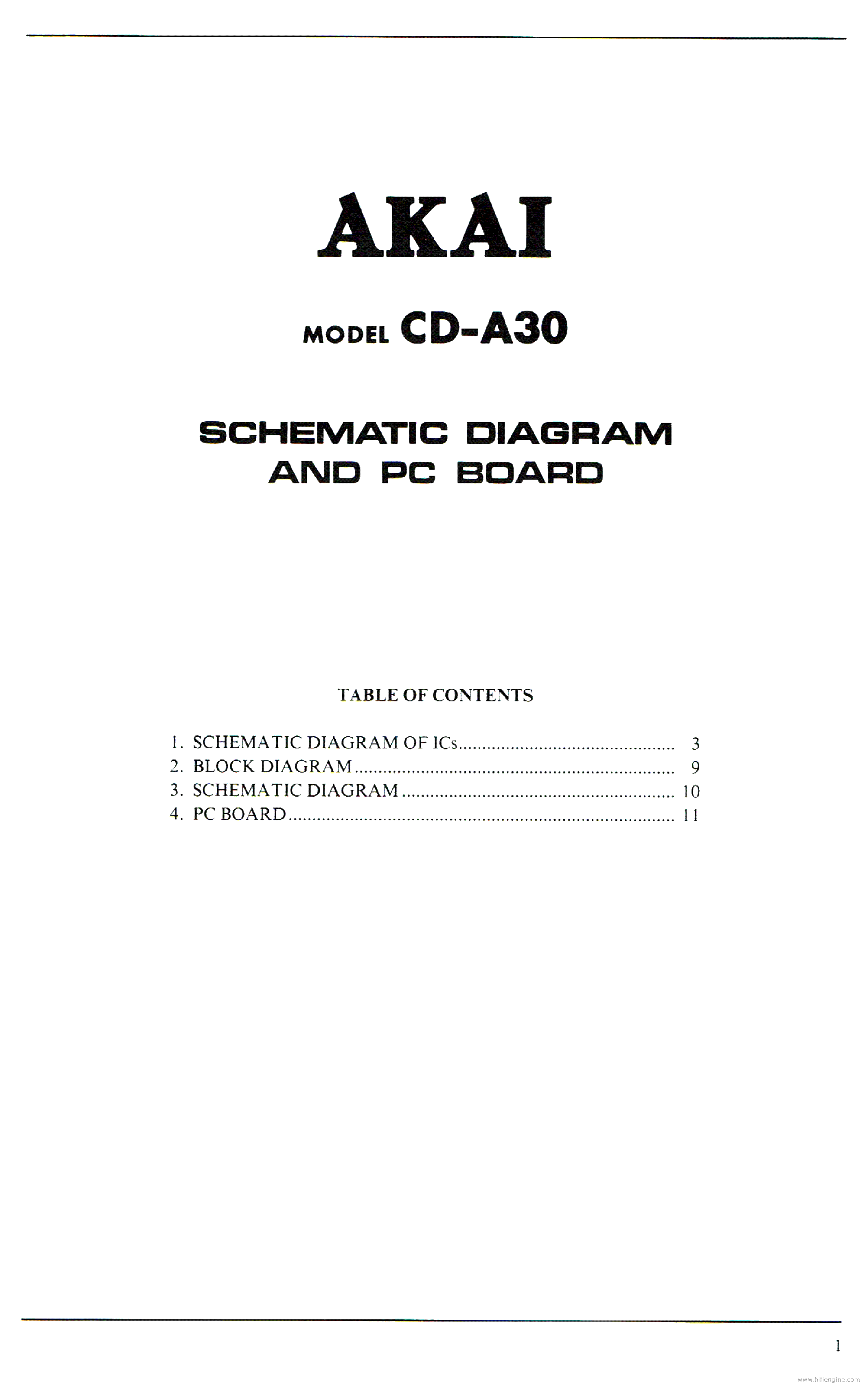 AKAI CD A30 SCHEMATICS service manual (1st page)